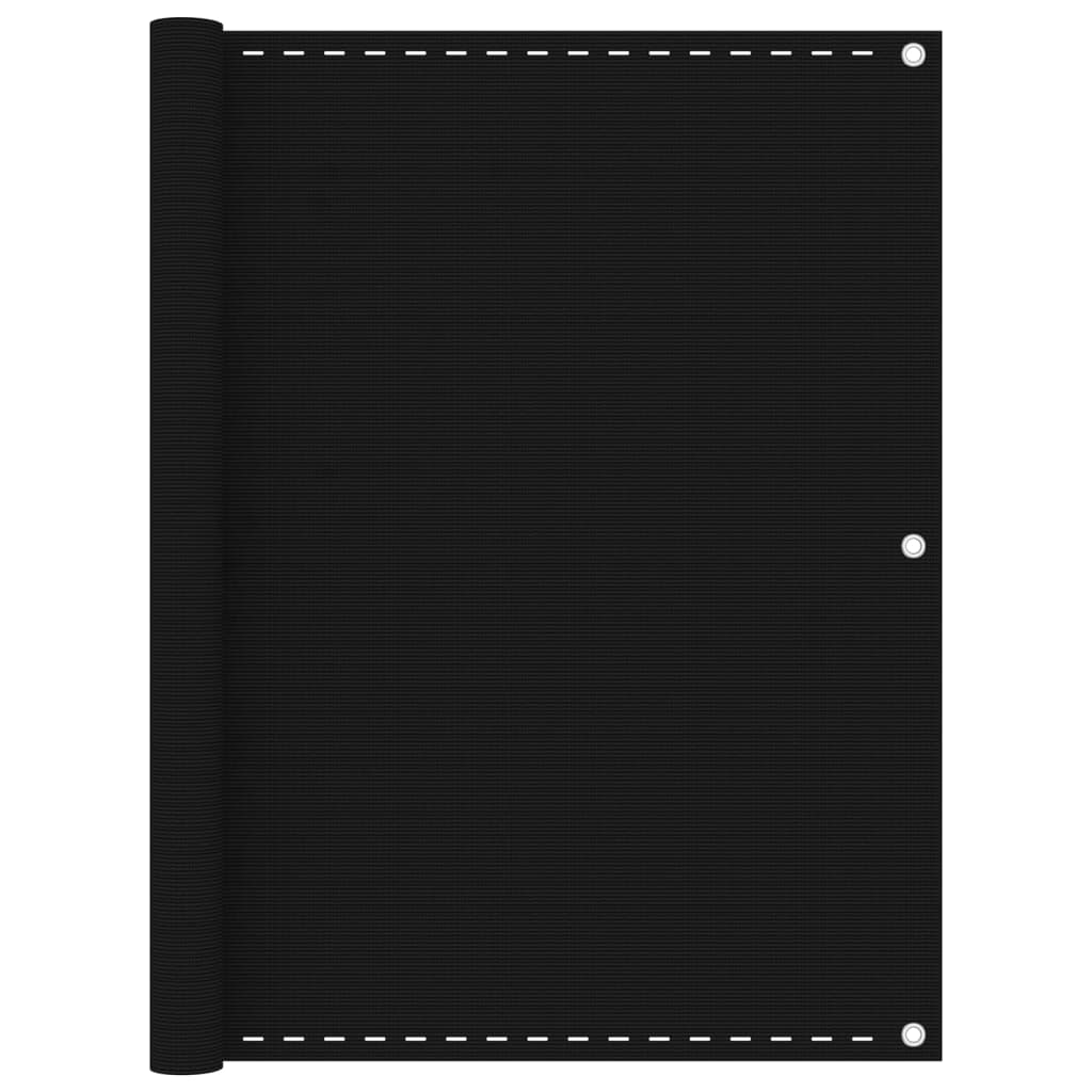 vidaXL Balkon-Sichtschutz Schwarz 120x500 cm HDPE