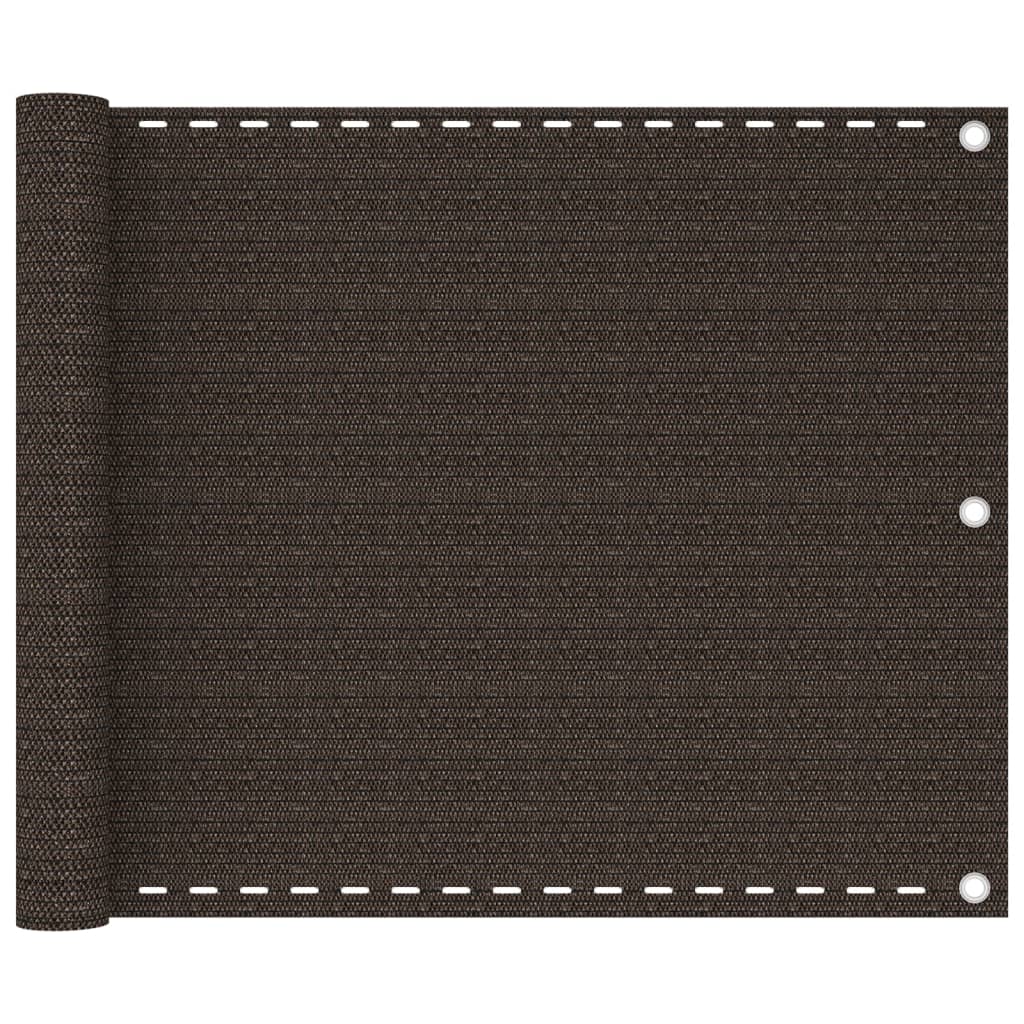 vidaXL altanafskærmning 75x600 cm HDPE brun