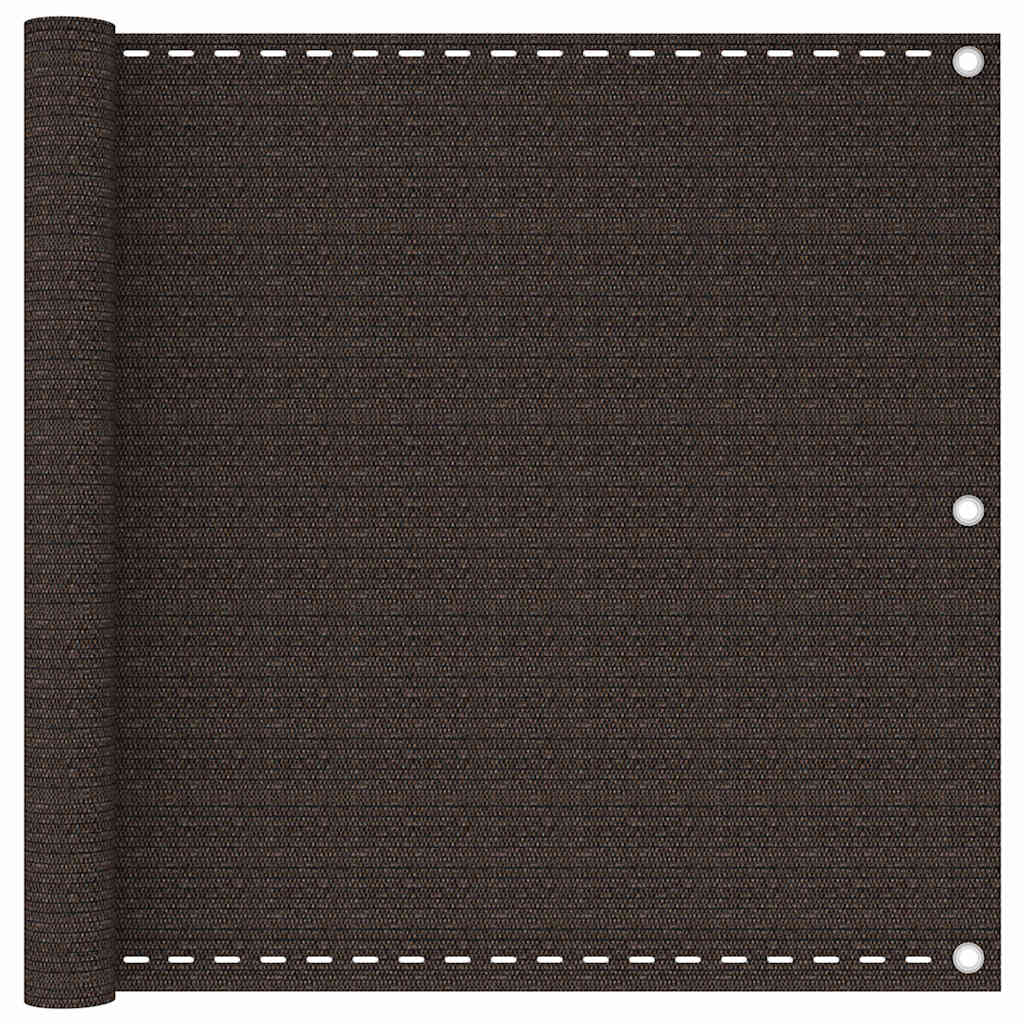 vidaXL Balkonová zástěna hnědá 90 x 600 cm HDPE