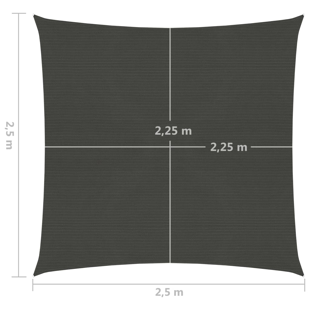 Платно-сенник, 160 г/м², антрацит, 2,5x2,5 м, HDPE