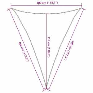 Senčno jadro 160 g/m² antracitno 3x4x4 m HDPE - slika 10