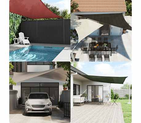 vidaXL Toldo de vela beige HDPE 160 g/m² 2x2,5 m