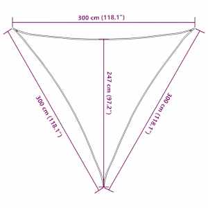 Plachta proti slunci 160 g/m² béžová 3 x 3 x 3 m HDPE - obrázek 10