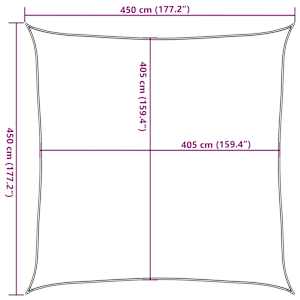 Plachta proti slunci 160 g/m² krémová 4,5 x 4,5 m HDPE - obrázek 10