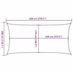 Plachta proti slunci 160 g/m² krémová 3 x 6 m HDPE - obrázek 10