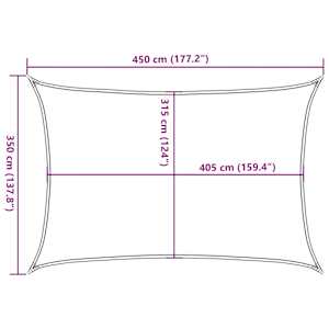 Plachta proti slunci 160 g/m² krémová 3,5 x 4,5 m HDPE - obrázek 10