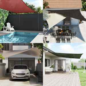 Plachta proti slunci 160 g/m² krémová 4 x 7 m HDPE - obrázek 3