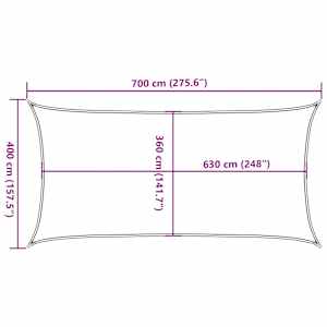 Plachta proti slunci 160 g/m² krémová 4 x 7 m HDPE - obrázek 10