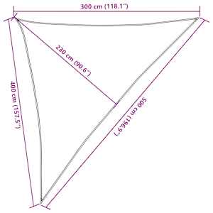 Senčno jadro 160 g/m² krem 3x4x5 m HDPE - slika 10