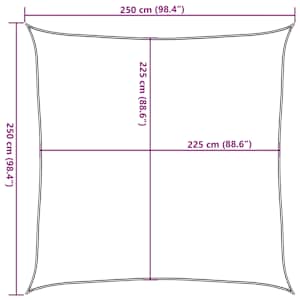 Plachta proti slunci 160 g/m² bílá 2,5 x 2,5 m HDPE - obrázek 10