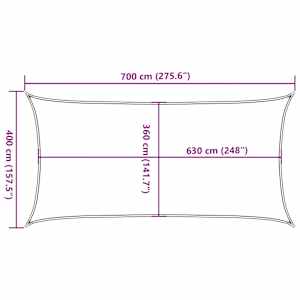 Plachta proti slunci 160 g/m² bílá 4 x 7 m HDPE - obrázek 10