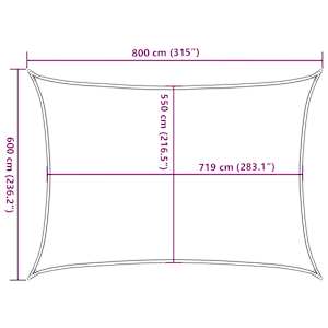 Senčno jadro 160 g/m² belo 6x8 m HDPE - slika 10
