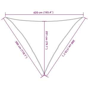 Senčno jadro 160 g/m² belo 3x3x4,2 m HDPE - slika 10