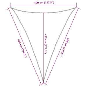 Senčno jadro 160 g/m² belo 4x5x5 m HDPE - slika 10