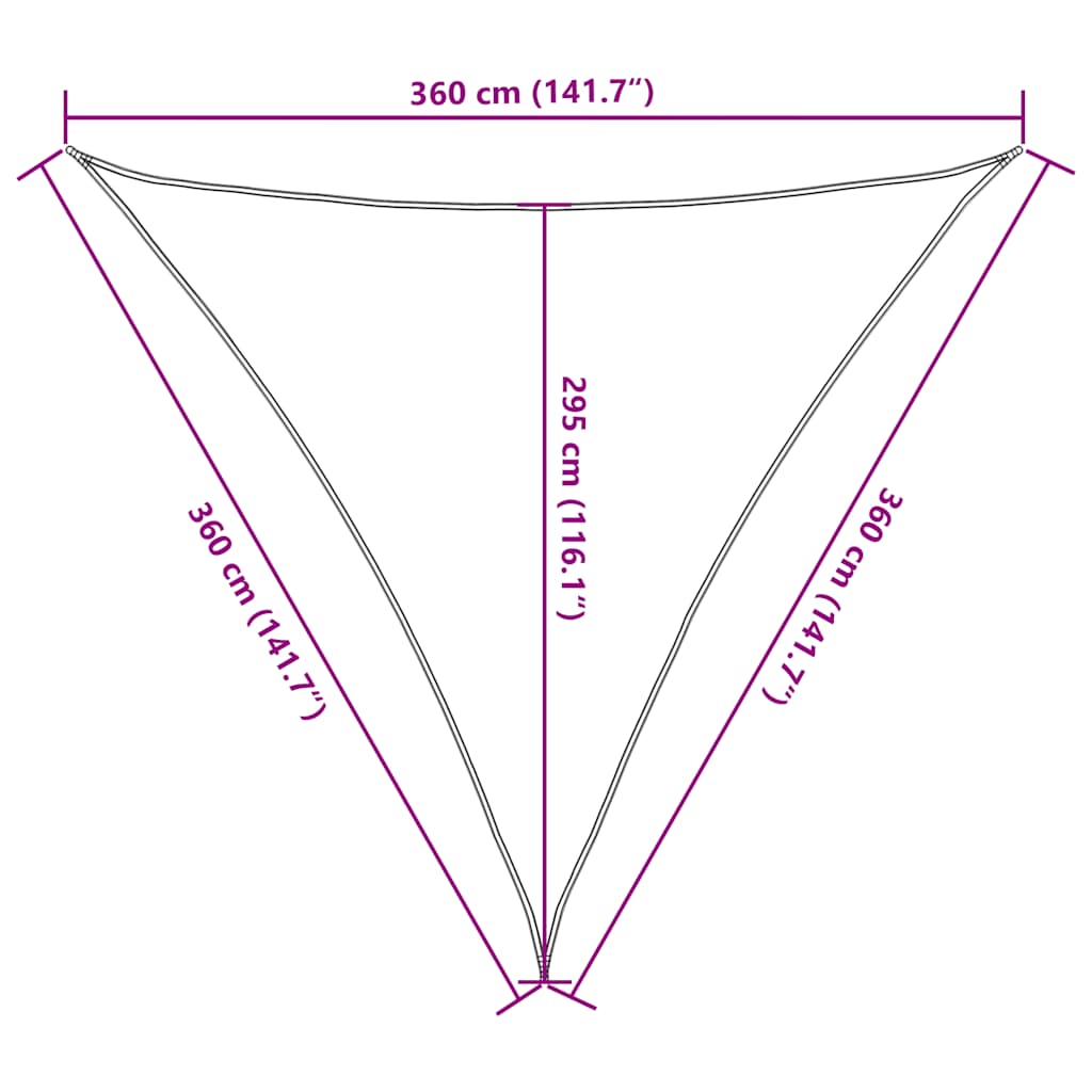 Zonnezeil 160 g/m² 3,6x3,6x3,6 m HDPE lichtgroen image 10