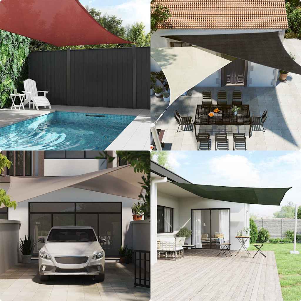 vidaXL Zonnezeil 160 g/m² 6x8 m HDPE taupe afbeelding