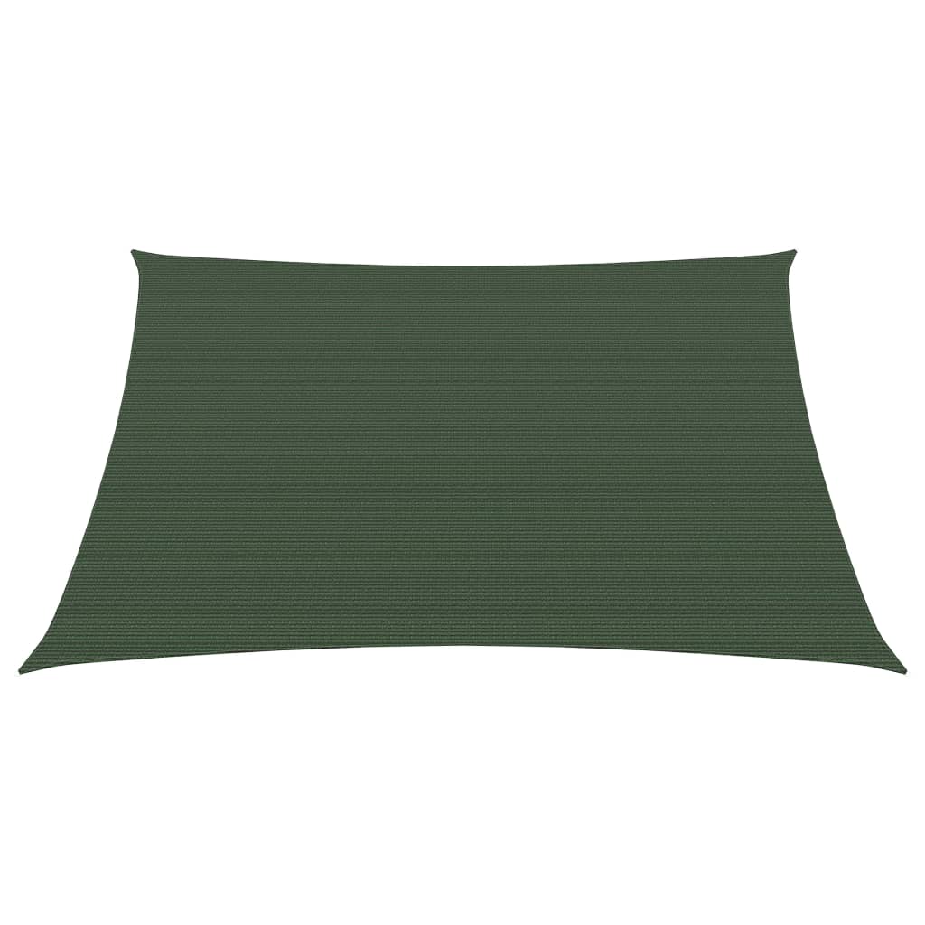 vidaXL Pânză parasolar, verde închis, 4 x 4 m, HDPE, 160 g / m²