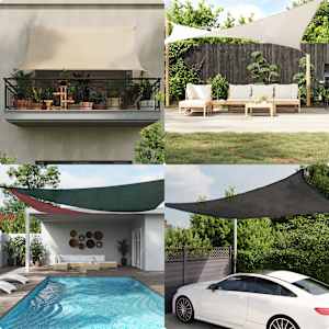 Plachta proti slunci 160 g/m² tmavě zelená 2,5 x 4 m HDPE - obrázek 1