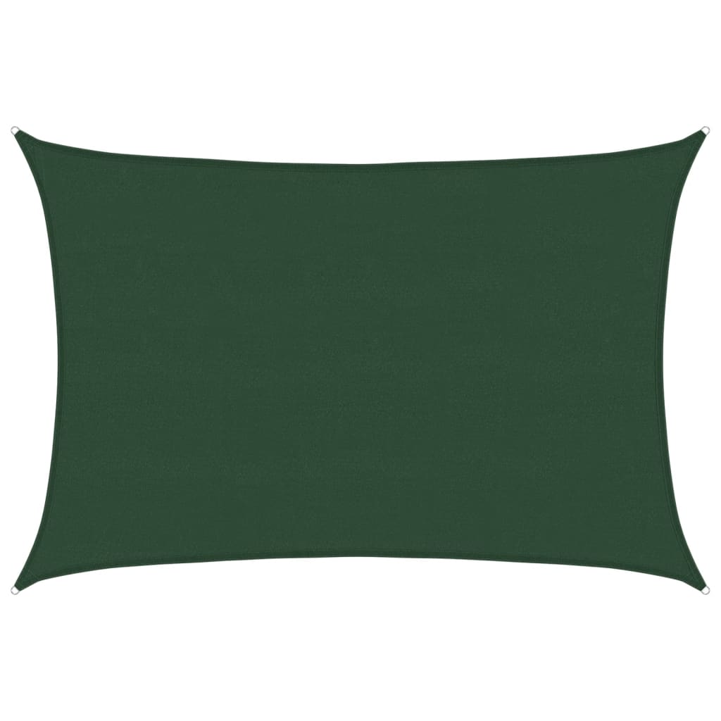 vidaXL Pânză parasolar, verde închis, 5x6 m, HDPE, 160 g/m²