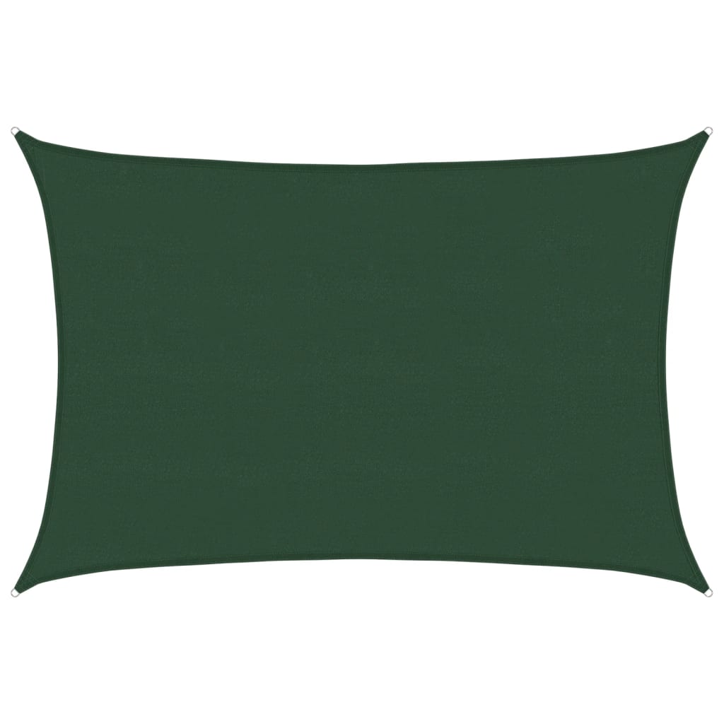 vidaXL Pânză parasolar, verde închis, 5x7 m, 160 g/m², HDPE