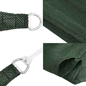 Plachta proti slunci 160 g/m² tmavě zelená 2,5x2,5x3,5 m HDPE - obrázek 7