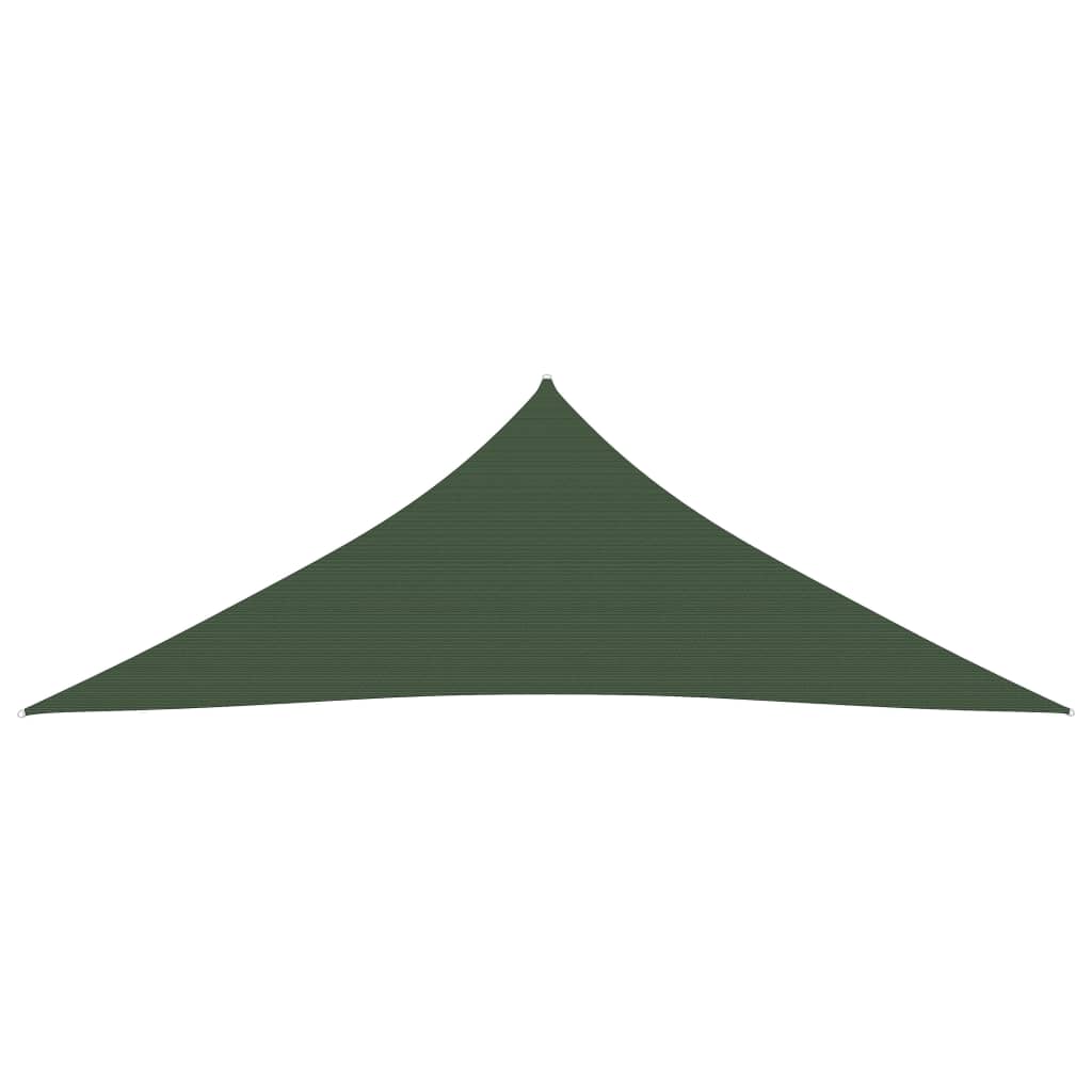 vidaXL Pânză parasolar, verde închis, 3,6x3,6x3,6 m, HDPE, 160 g/m²