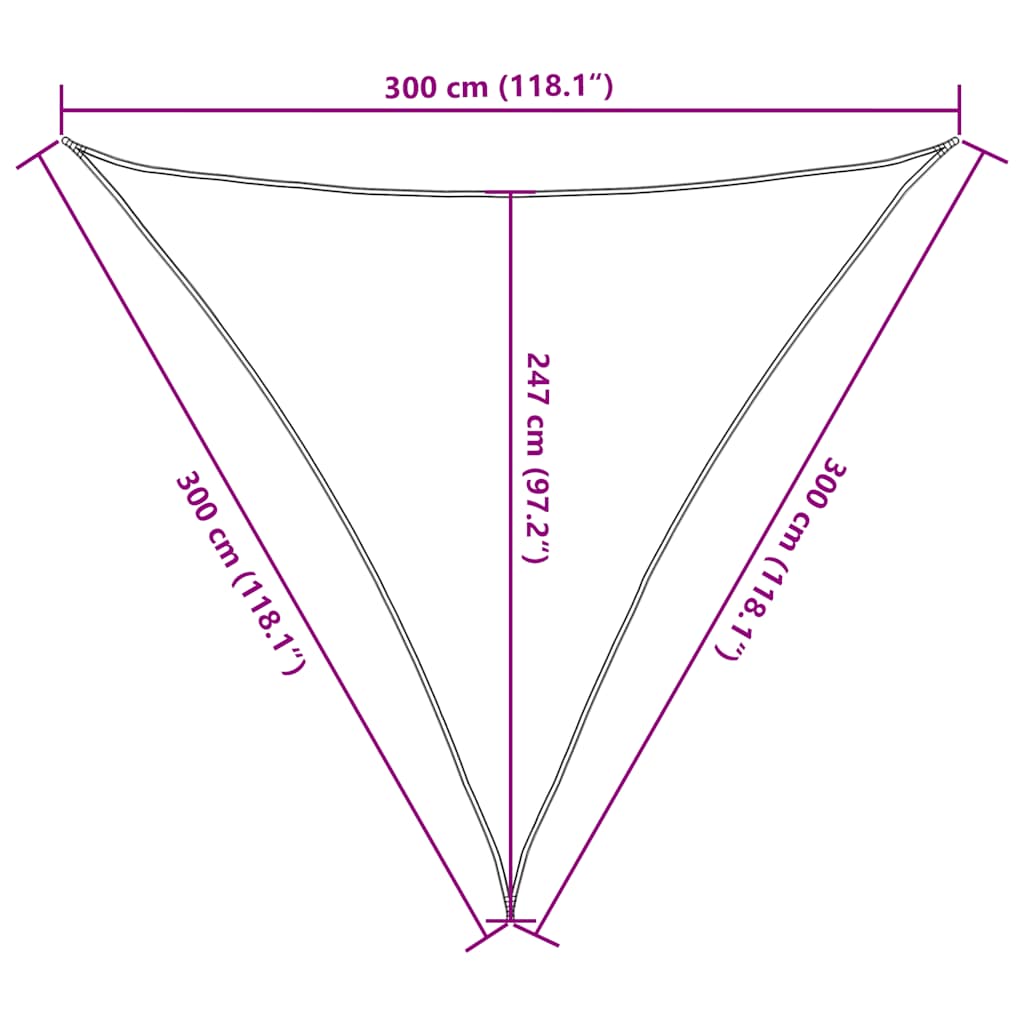 Zonnezeil 160 g/m² 3x3x3 m HDPE blauw image 10