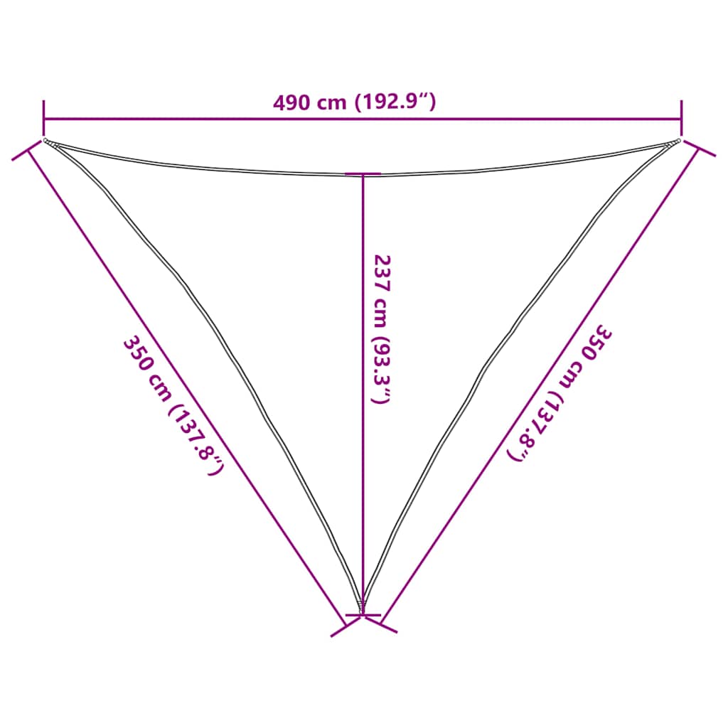 Zonnezeil 160 g/m² 3,5x3,5x4,9 m HDPE blauw image 10