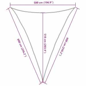Stínicí plachta 160 g/m² trojúhelník modrá 5 x 6 x 6 m HDPE - obrázek 10