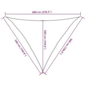 Stínicí plachta 160 g/m² trojúhelník modrá 5 x 5 x 6 m HDPE - obrázek 10