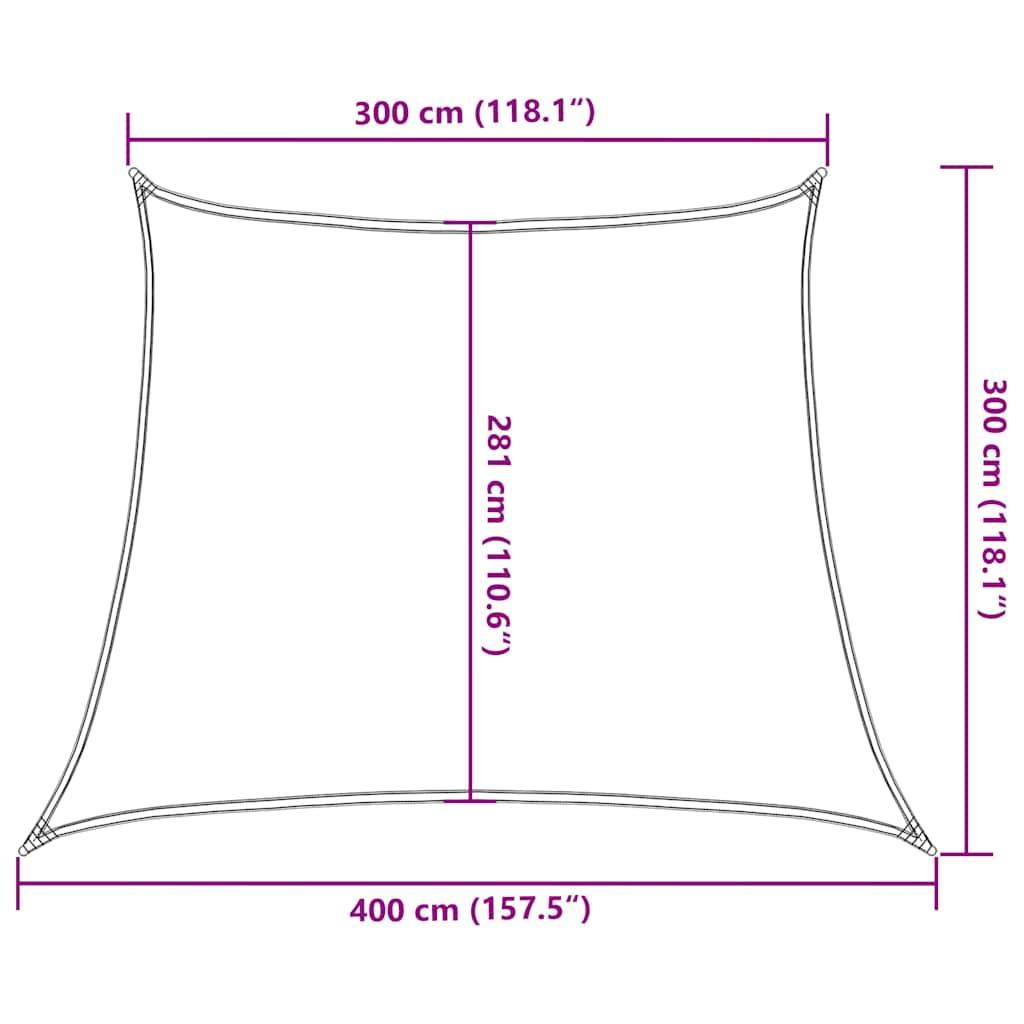 Zonnezeil 160 g/m² trapezium 3/4x3 m HDPE blauw image 10