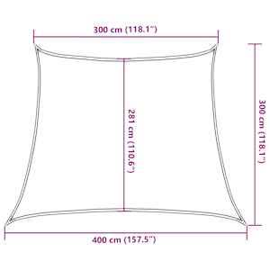 Stínicí plachta 160 g/m² lichoběžník modrá 3/4 x 3 m HDPE - obrázek 10