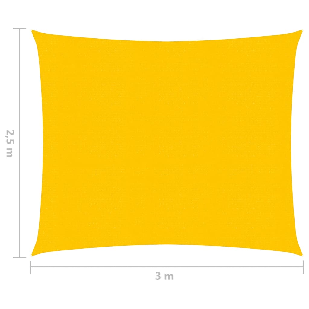 sárga HDPE napvitorla 160 g/m² 2,5 x 3 m