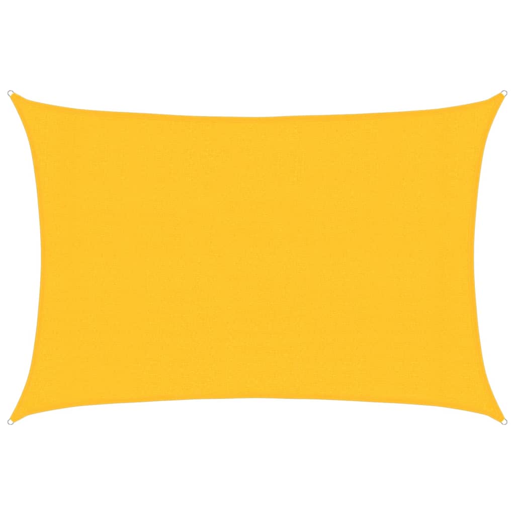 vidaXL Para-sol estilo vela 160 g/m² 3x5 m PEAD amarelo