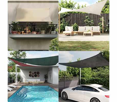 vidaXL Vela Parasole 160 g/m&sup2; Rettangolare Giallo 5x8 m in HDPE