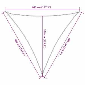 Stínicí plachta 160 g/m² trojúhelník žlutá 4 x 4 x 4 m HDPE - obrázek 10