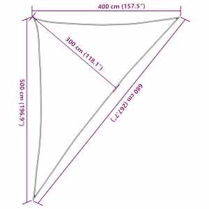 Stínicí plachta 160 g/m² trojúhelník žlutá 4 x 5 x 6,8 m HDPE - obrázek 10