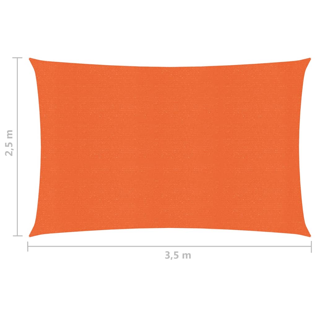 Stínící plachta 160 g/m² oranžová 2,5 x 3,5 m HDPE