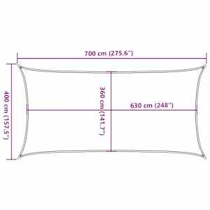 Plachta proti slunci 160 g/m² obdélník oranžová 4 x 7 m HDPE - obrázek 10