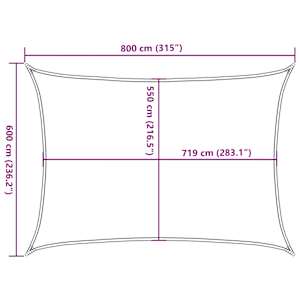 Plachta proti slunci 160 g/m² obdélník černá 6 x 8 m HDPE - obrázek 10