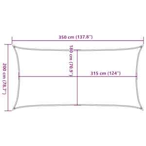 Plachta proti slunci 160 g/m² hnědá 2 x 3,5 m HDPE - obrázek 10
