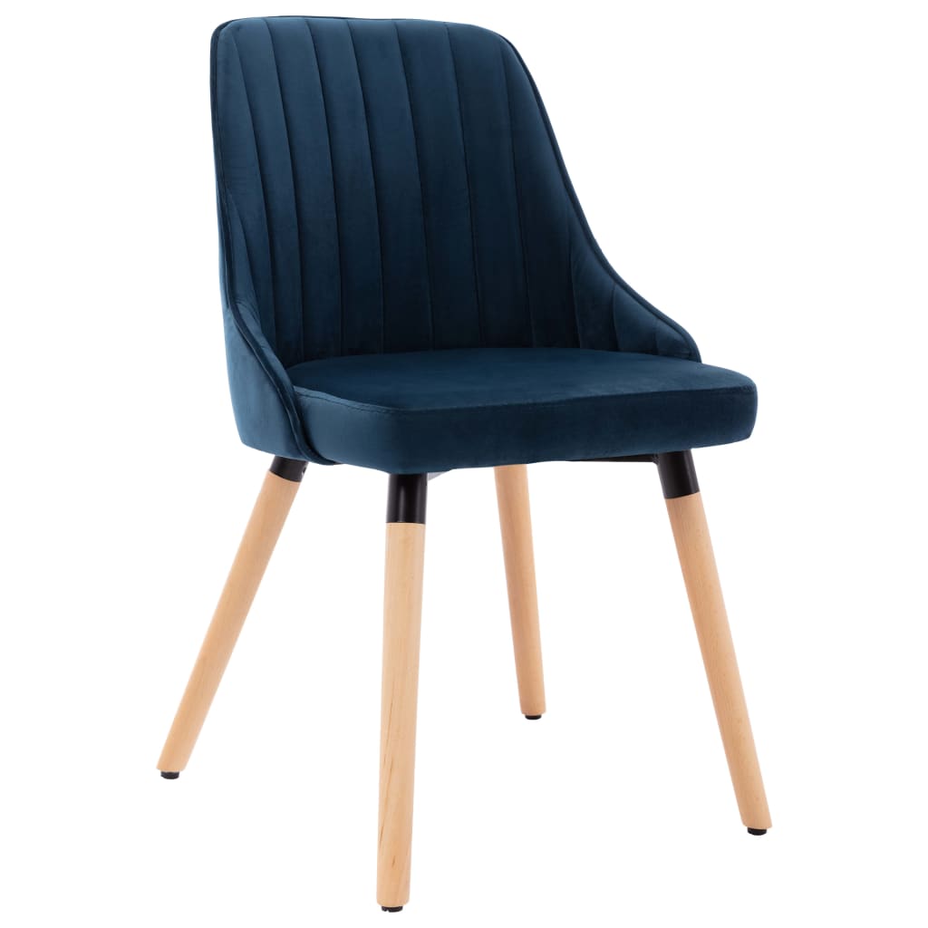 

vidaXL Eetkamerstoelen 6 st fluweel blauw