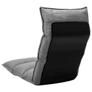 Skládací lenoška na podlahu světle šedá textil - obrázek 4