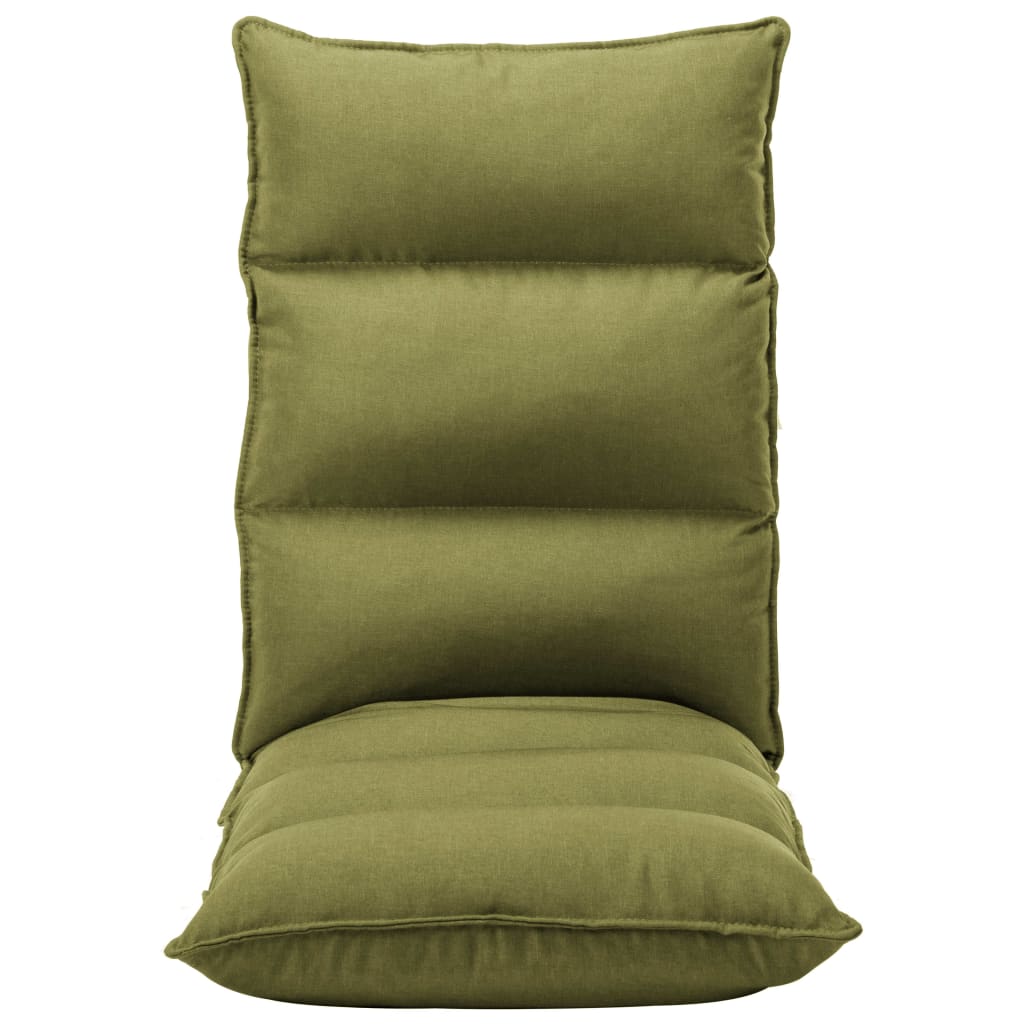 vidaXL Folding Floor Chair Green Fabric