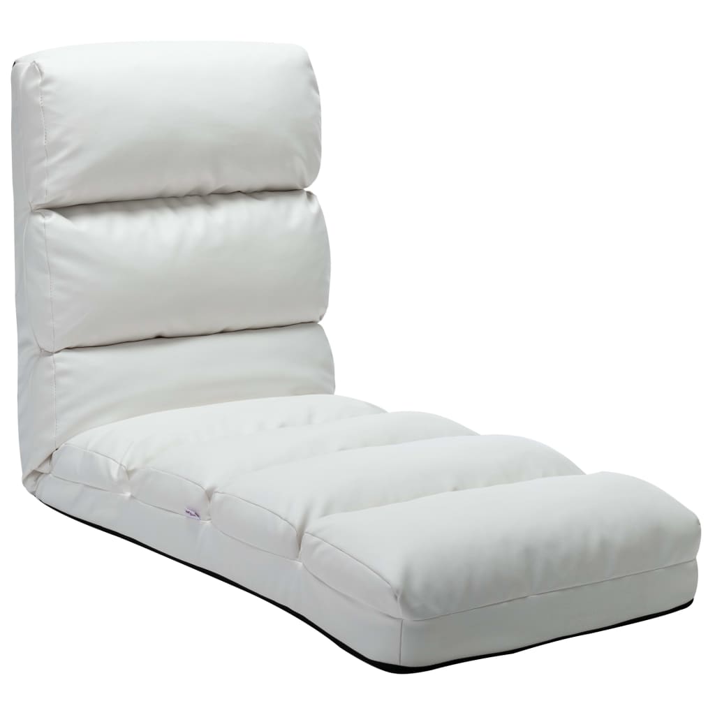 5: vidaXL foldbar gulvstol kunstlæder hvid