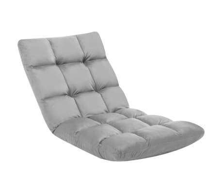 vidaXL Chaise pliable de sol Gris clair Microfibre