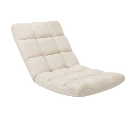 vidaXL Chaise pliable de sol Crème Microfibre