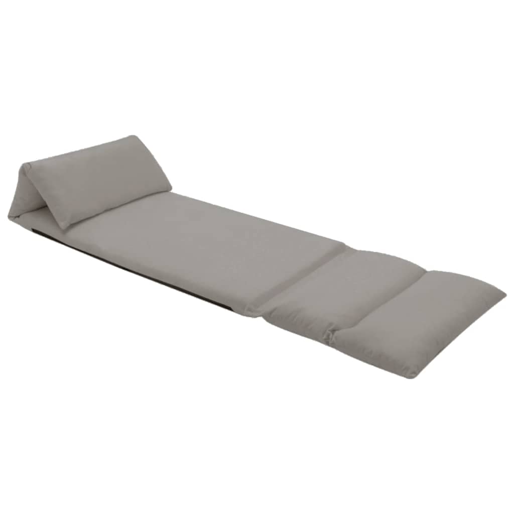 Thumbnail - vidaXL Bodenstuhl Faltbar Hellgrau Mikrofaser