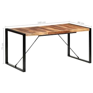 Jídelní stůl 160 x 80 x 75 cm masivní dřevo - obrázek 6
