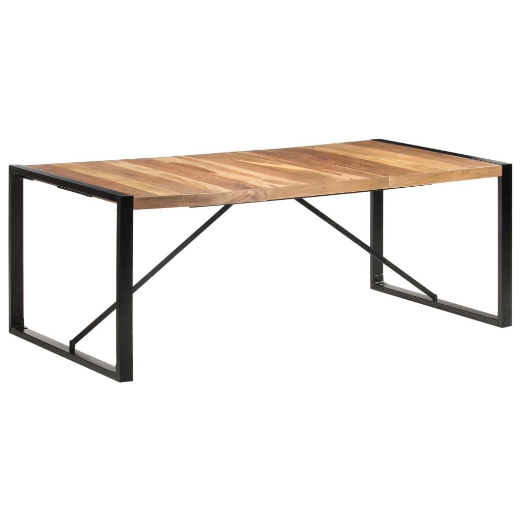 Jídelní stůl 200 x 100 x 75 cm masivní dřevo sheeshamový vzhled